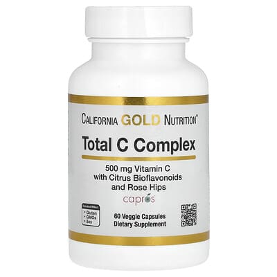 Total C Complex with Ascorbic Acid, Amla Extract, Citrus Bioflavonoids & Rose Hip Extract, 500 mg, 60 Veggie Capsules