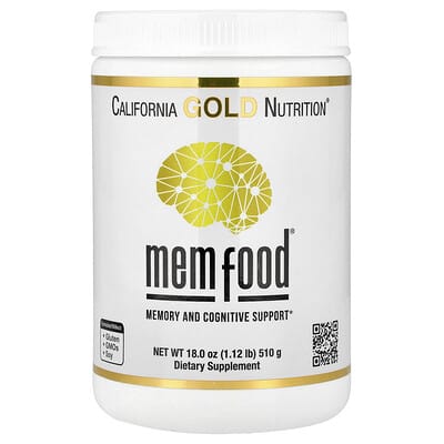MEM Food®, поддержка памяти и когнитивных функций с MEM Blend, L-серин, органический гриб Ежовик гребенчатый и порошок из сока черники, 1.12 lb (510 g)