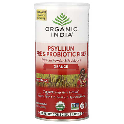 Псиллиум Organic India Pre & Probiotic Fiber Orange 10 oz (283.5 g)