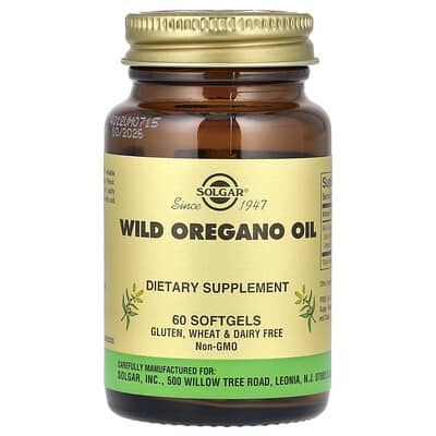 Wild Oregano Oil, 60 Softgels (175 mg per Softgel)