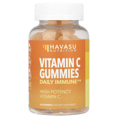 Vitamin C Gummies, Daily Immune+, Orange, 60 Gummies
