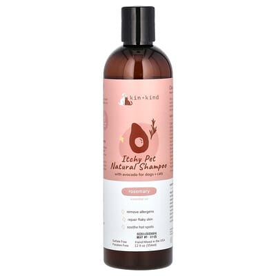 Шампунь Kin+Kind Itchy Pet Natural With Avocado, Rosemary, 12 fl oz (354 ml)