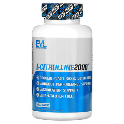 L-Citrulline2000® EVLution Nutrition, 90 вегетарианских капсул (666 mg per Capsule)