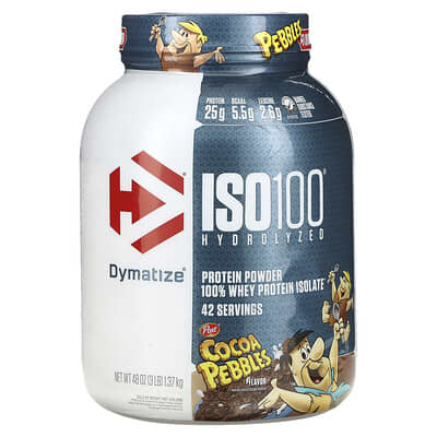 ISO100® Гидролизованный, 100% изолят сывороточного протеина, Cocoa Pebbles, 3 lbs (1.37 kg)