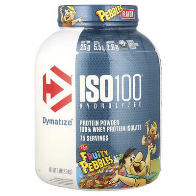 Dymatize ISO100® гидролизованный изолят сывороточного протеина, Fruity Pebbles, 5 lb (2.3 kg)