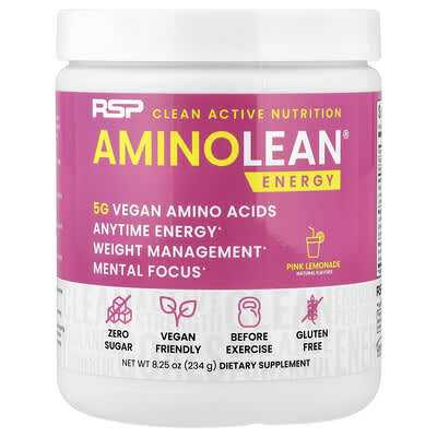 AminoLean®, Энергия, розовая лимонадная, 8.25 oz (234 g)