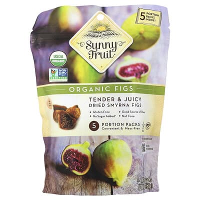 Органический сушеный инжир, 5 упаковок по 1.76 oz (50 g)