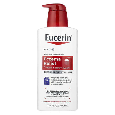 Eucerin крем и гель для душа от экземы, без отдушек, 13.5 fl oz (400 ml)