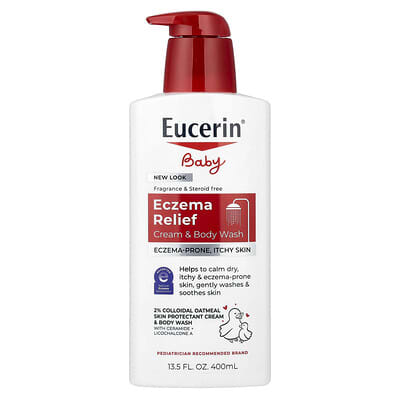 Крем и гель для душа от экземы для детей, без отдушек, 13.5 fl oz (400 ml)