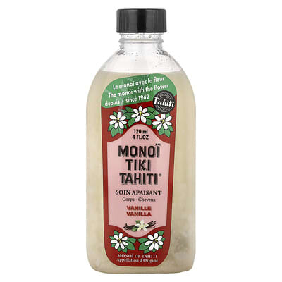 Monoi Tiki Tahiti®, Coconut Oil, Vanilla, 4 fl oz (120 ml)