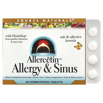 Allercetin™, от аллергии и синусита, 48 гомеопатических таблеток