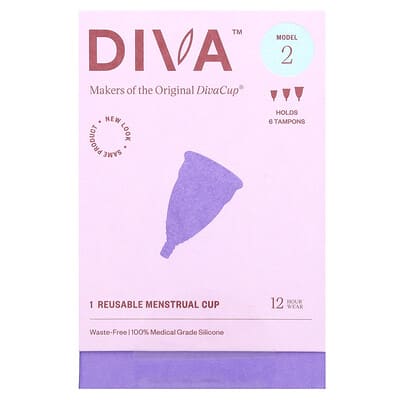 DivaCup, Модель 2, многоразовая менструальная чаша, 1 шт