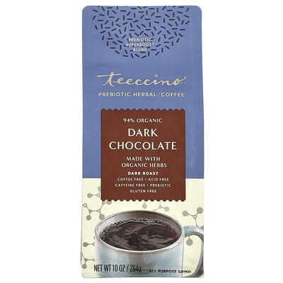 Superboost™ Prebiotic Herbal Coffee Alternative, Dark Chocolate, Dark Roast, Caffeine Free, 10 oz (284 g)
