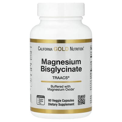 Magnesium Bisglycinate Chelate, Albion TRAACS®, 60 вегетарианских капсул (100 mg на капсулу)