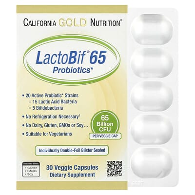 LactoBif® 65 пробиотики, 30 вегетарианских капсул