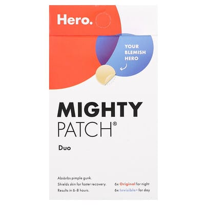 Пластыри Mighty Patch® Duo, 6 оригинальных + 6 невидимых