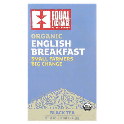 Organic English Breakfast, Black Tea, 20 Tea Bags, 1.41 oz (40 g)