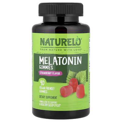 Желейные витамины NATURELO Melatonin, клубника, 90 шт (2.5 mg на штуку)