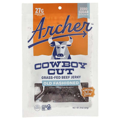 Говяжье джерки Cowboy Cut, травяного откорма, классическое, 2 oz (57 g)