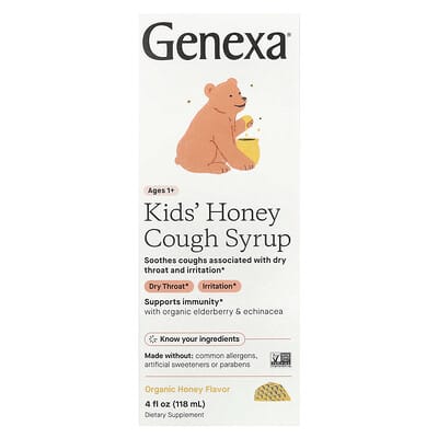 Детский сироп от кашля с медом, Ages 1+, Organic Honey, 4 fl oz (118 ml)