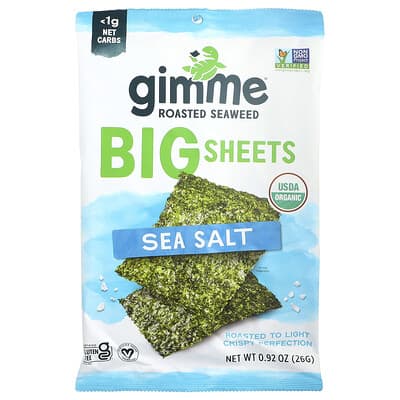 Roasted Seaweed, Big Sheets, Sea Salt, 0.92 oz (26 g)