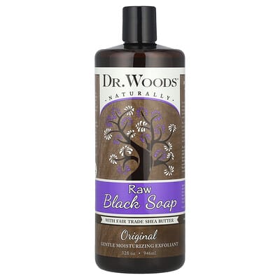 Raw Black Soap with Fair Trade Shea Butter, Original, 32 fl oz (946 ml)