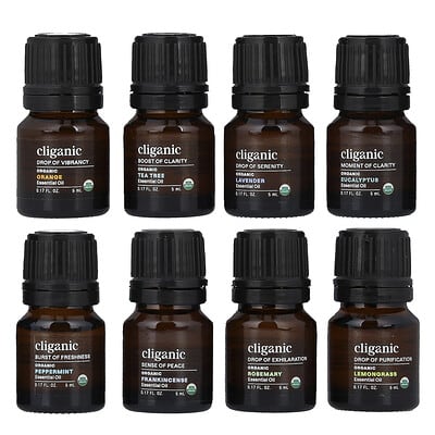 The Iconics, Essential Oil Aromatherapy Set, 8 Piece Set, 0.17 fl oz (5 ml) Each