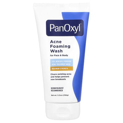 Acne Foaming Wash, For Face & Body, Maximum Strength, 5.5 oz (156 g)