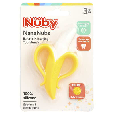 NanaNubs, Banana Massaging Toothbrush, 3+ Months, 1 Brush