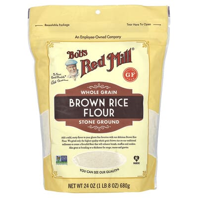 Bob's Red Mill мука из бурого риса, цельнозерновая, 24 oz (680 g)