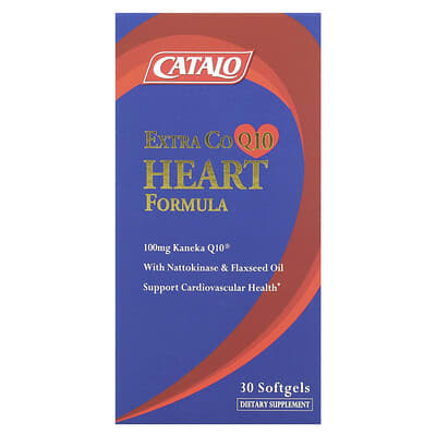 Добавка CoQ10 Extra, формула для сердца с наттокиназой и маслом семян льна, 30 капсул
