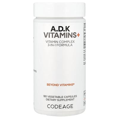 A, D, K Vitamins+, 180 растительных капсул