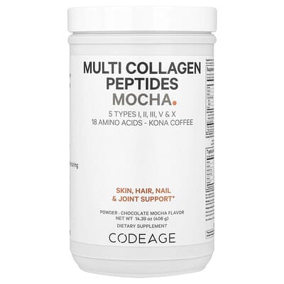 Multi Collagen Peptides Powder, Chocolate Mocha, 14.39 oz (408 g)