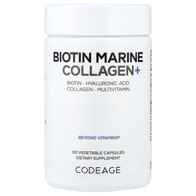 Biotin Marine Collagen+, 120 растительных капсул