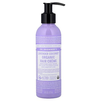 Органический крем для волос Dr. Bronner's Lavender Coconut, 6 fl oz (177 ml)