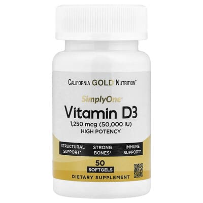 SimplyOne®, Vitamin D3, 1,250 mcg (50,000 IU), 50 Softgels