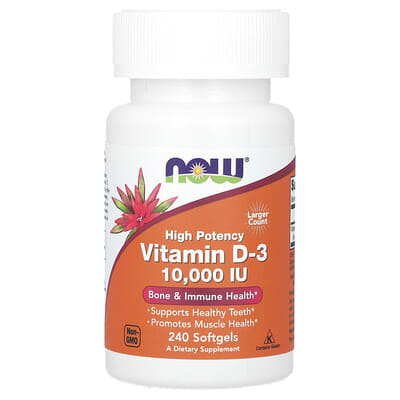 Vitamin D-3, High Potency, 240 Softgels (250 mcg per Softgel)
