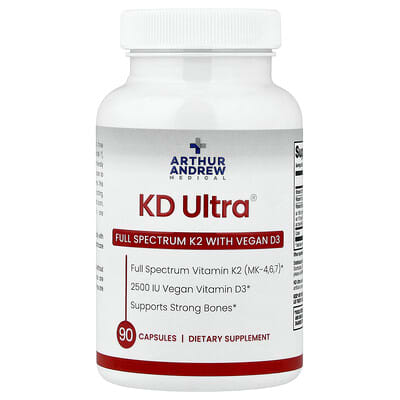 Arthur Andrew Medical KD Ultra® Full Spectrum K2 с веганским D3, 90 капсул