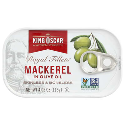 Royal Fillets™, Mackerel in Olive Oil, 4.05 oz (115 g)