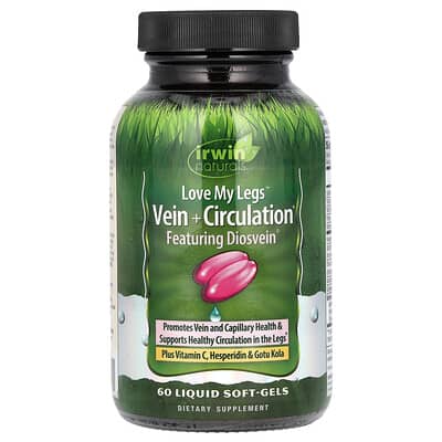 Irwin Naturals Love My Legs, для вен и кровообращения, 60 мягких гелевых капсул