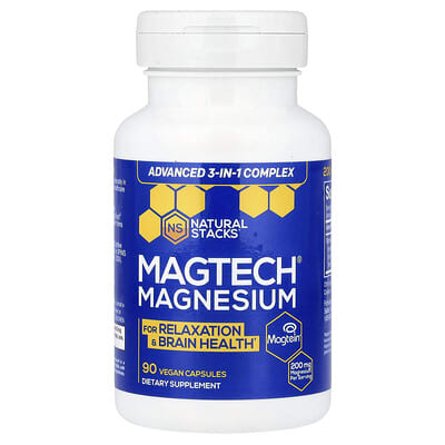 MagTech®, магний, 90 веганских капсул (66.6 mg на капсулу)