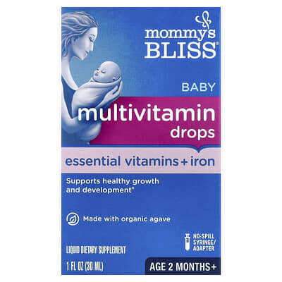Детские мультивитаминные капли, с железом, от 2 месяцев, 1 fl oz (30 ml)