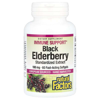 Sambucus Black Elderberry, 100 mg, 60 Fast-Acting Softgels
