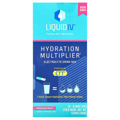 Hydration Multiplier®, электролитный напиток, Passion Fruit, 10 стик-пакетов, 0.56 oz (16 g) каждый