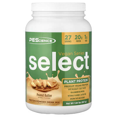 Vegan Series, Select Plant Protein™, арахисовая паста, 1.84 lbs (837 g)
