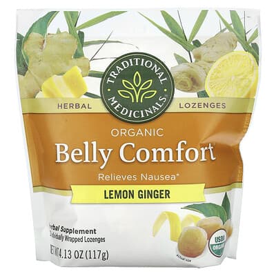 Organic Belly Comfort, Lemon Ginger, 30 Individually Wrapped Lozenges, 4.13 oz (117 g)