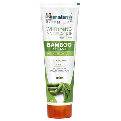 Whitening Antiplaque Toothpaste, Bamboo + Sea Salt, Mint, 4 oz ( 113 g)