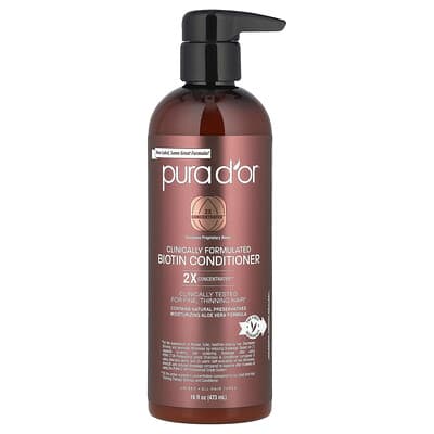 Кондиционер Pura D'or Biotin для всех типов волос, 16 fl oz (473 ml)