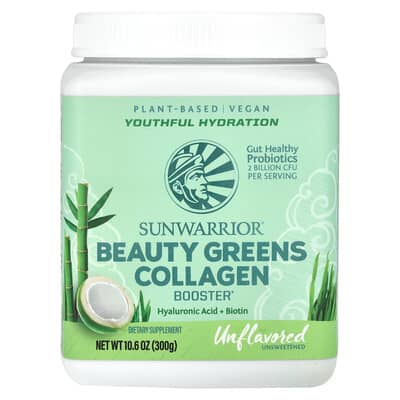 Sunwarrior растительный коллагеновый бустер Greens, без вкуса, 10.6 oz (300 g)