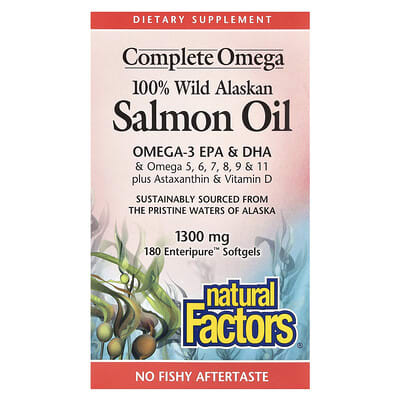 Complete Omega, 100% Wild Alaskan Salmon Oil, 1,300 mg, 180 мягких капсул